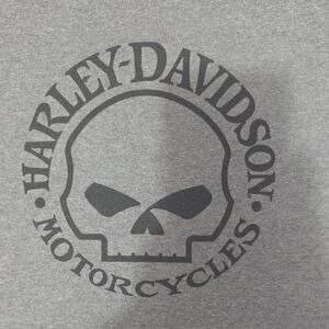 Harley-Davidson Gray T-Shirt with Black Skull Logo